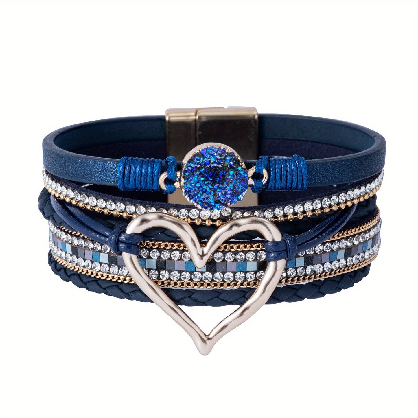 Bohemiskt läderarmband i flera lager