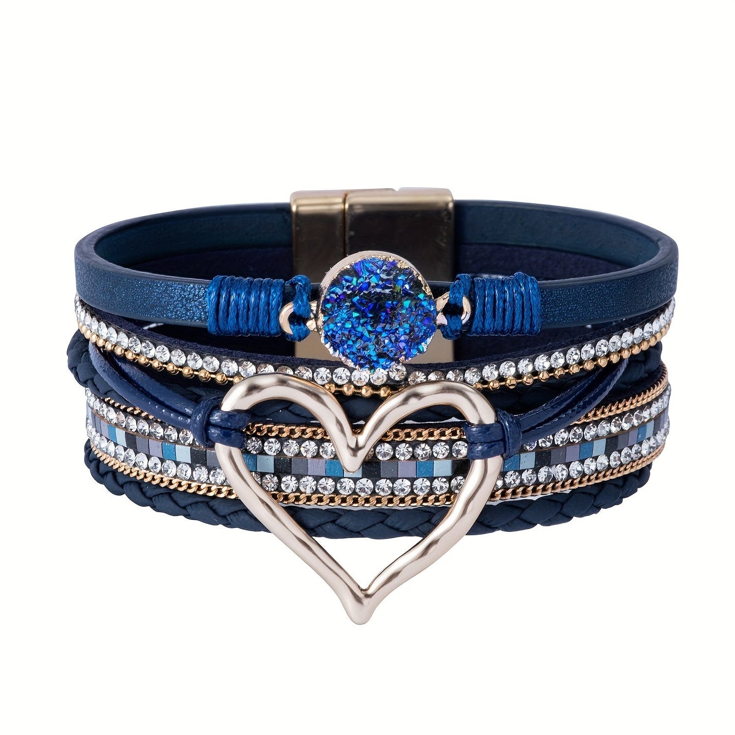 Bohemiskt läderarmband i flera lager