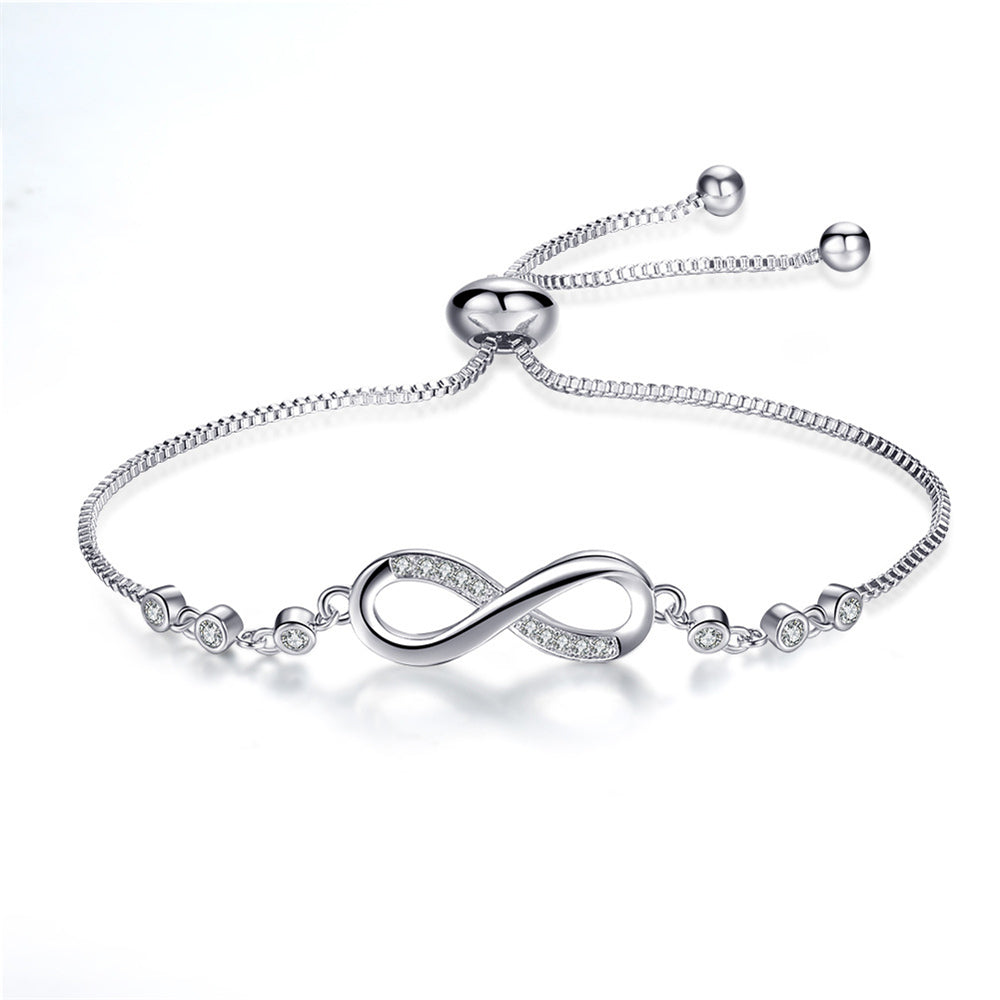 Justerbart silverarmband med oändlighetssymbol