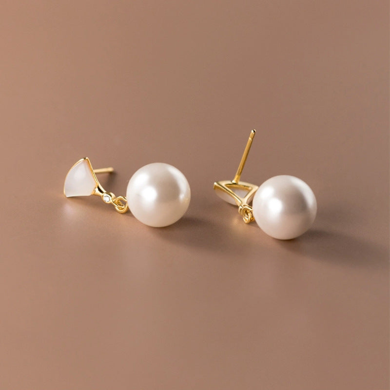Eleganta silverpärlörhängen