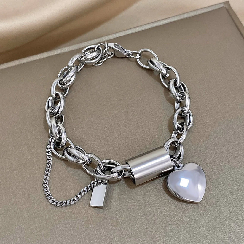 Hjärtformat Chunky Armband | Guld