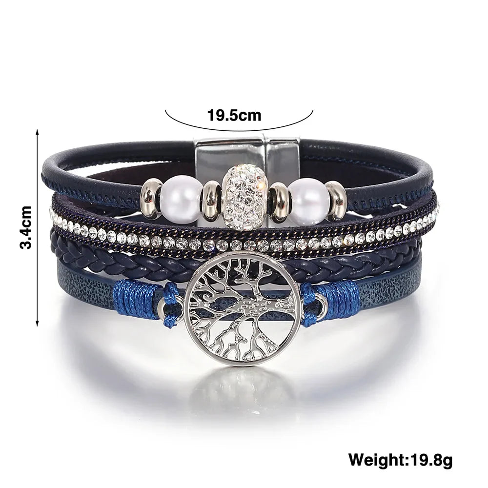 Livets träd strass armband
