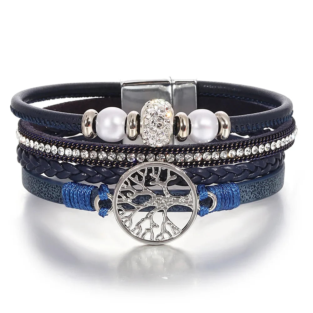 Livets träd strass armband