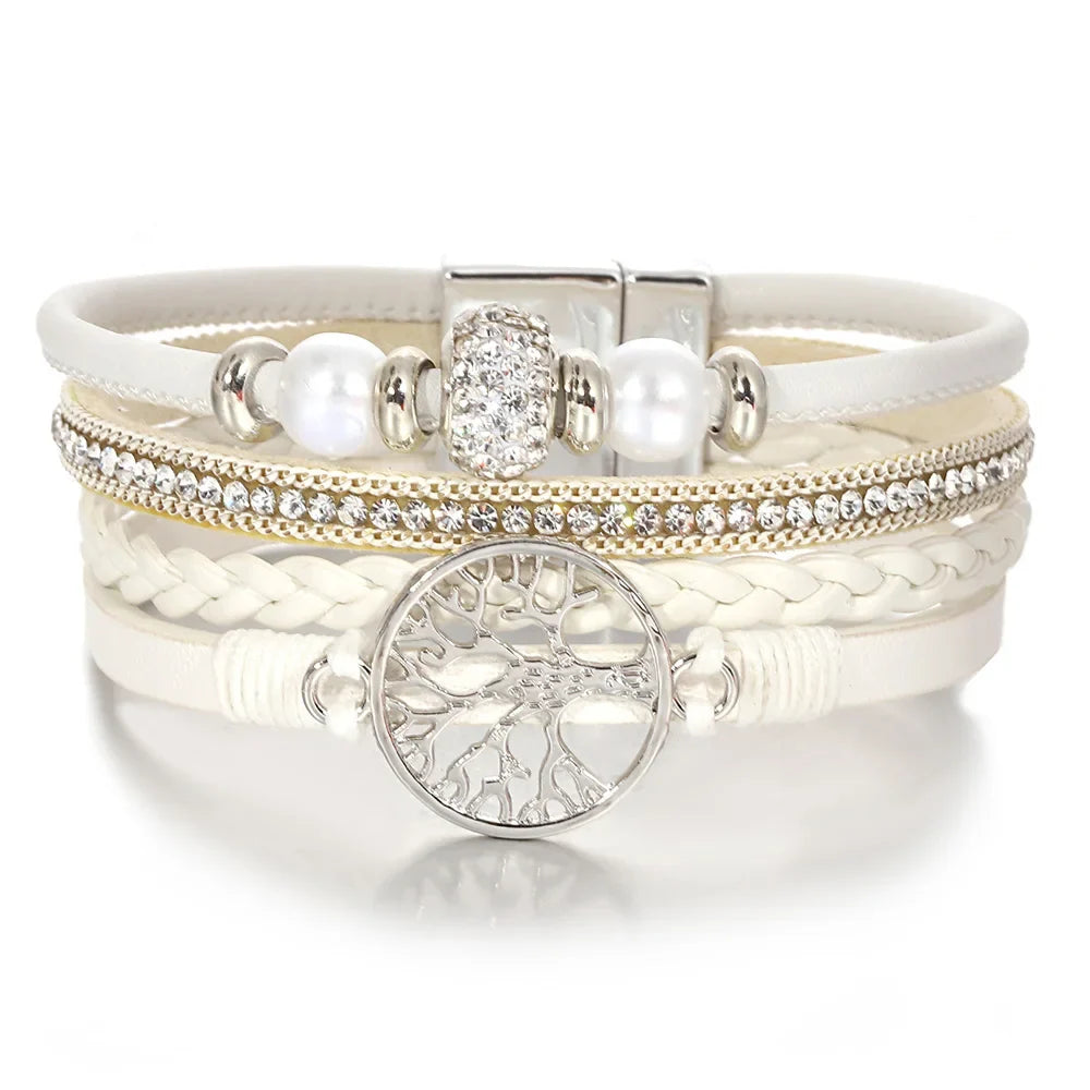 Livets träd strass armband