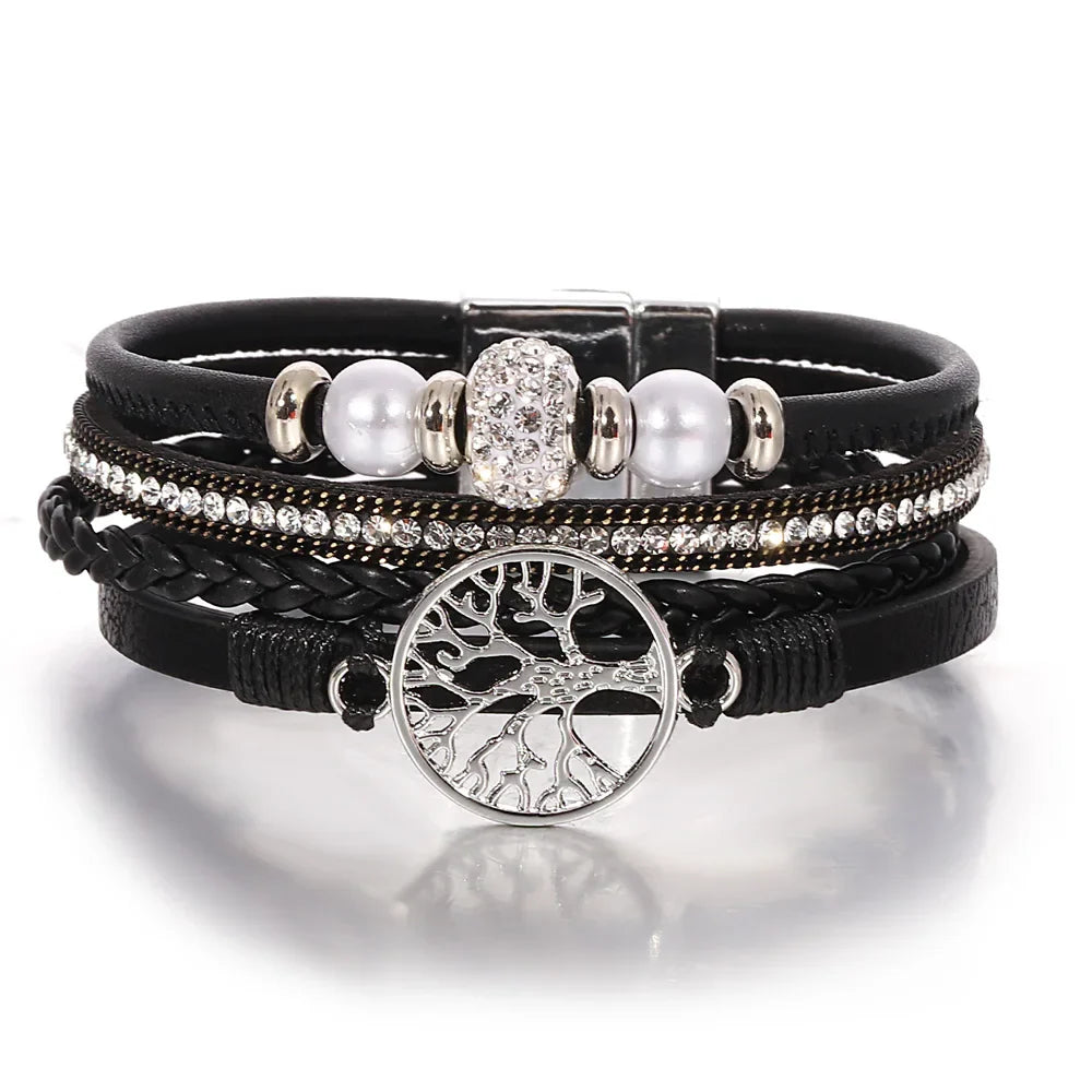 Livets träd strass armband