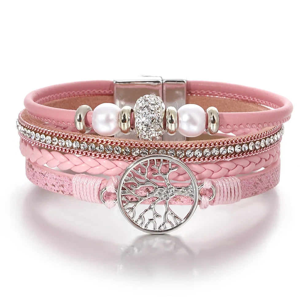 Livets träd strass armband