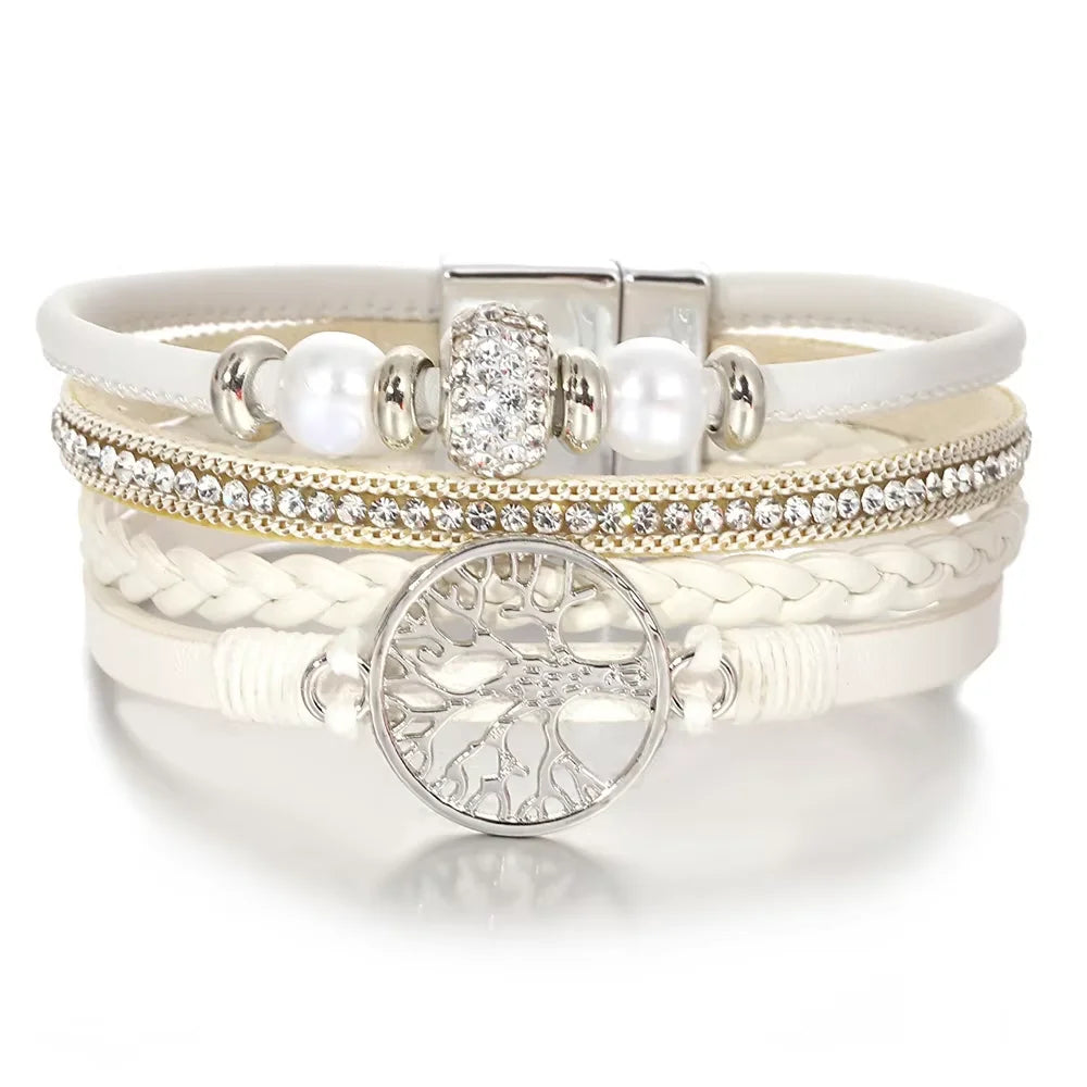 Livets träd strass armband
