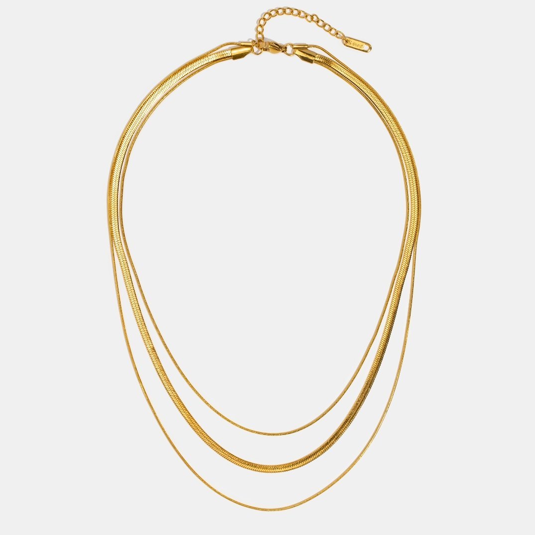 Halsband med trippellager i guld