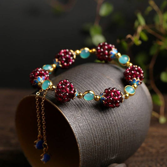 Armband med naturstensbär 