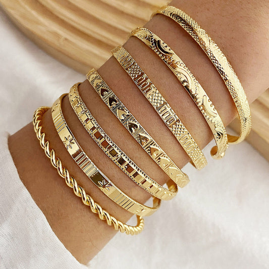 Gyllene Boho Armbandsset 