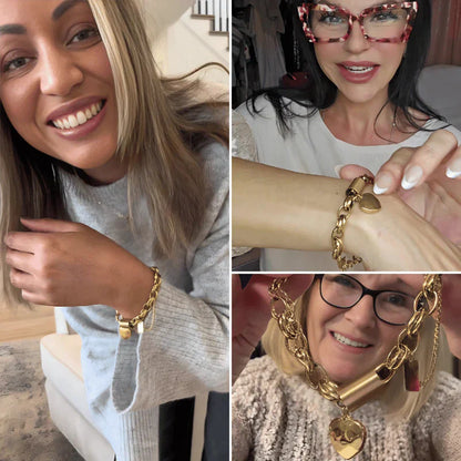 Hjärtformat Chunky Armband | Guld 