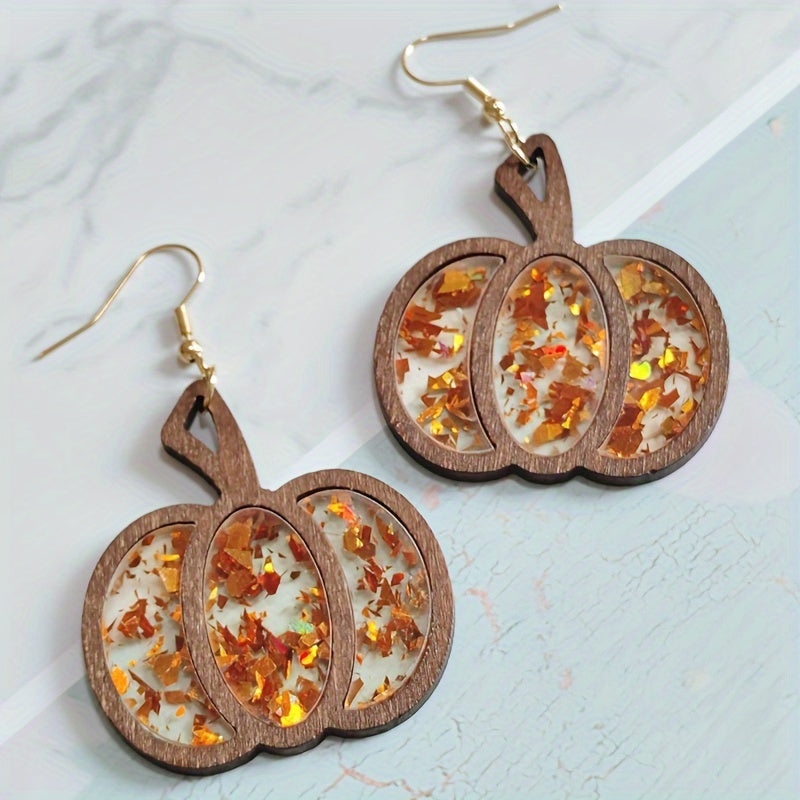 Bergqvist™ | Wooden Pumpkin Earrings
