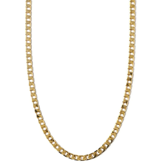 Halsband med platt länk och kantkedja | Guld