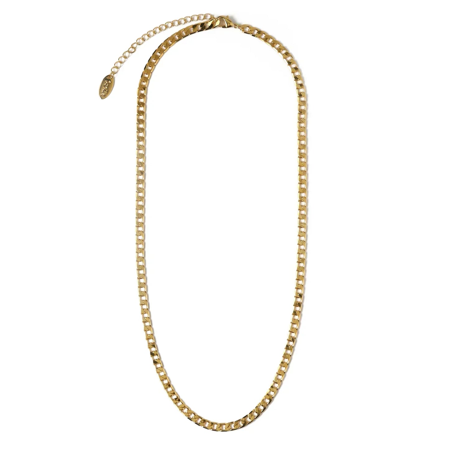 Halsband med platt länk och kantkedja | Guld