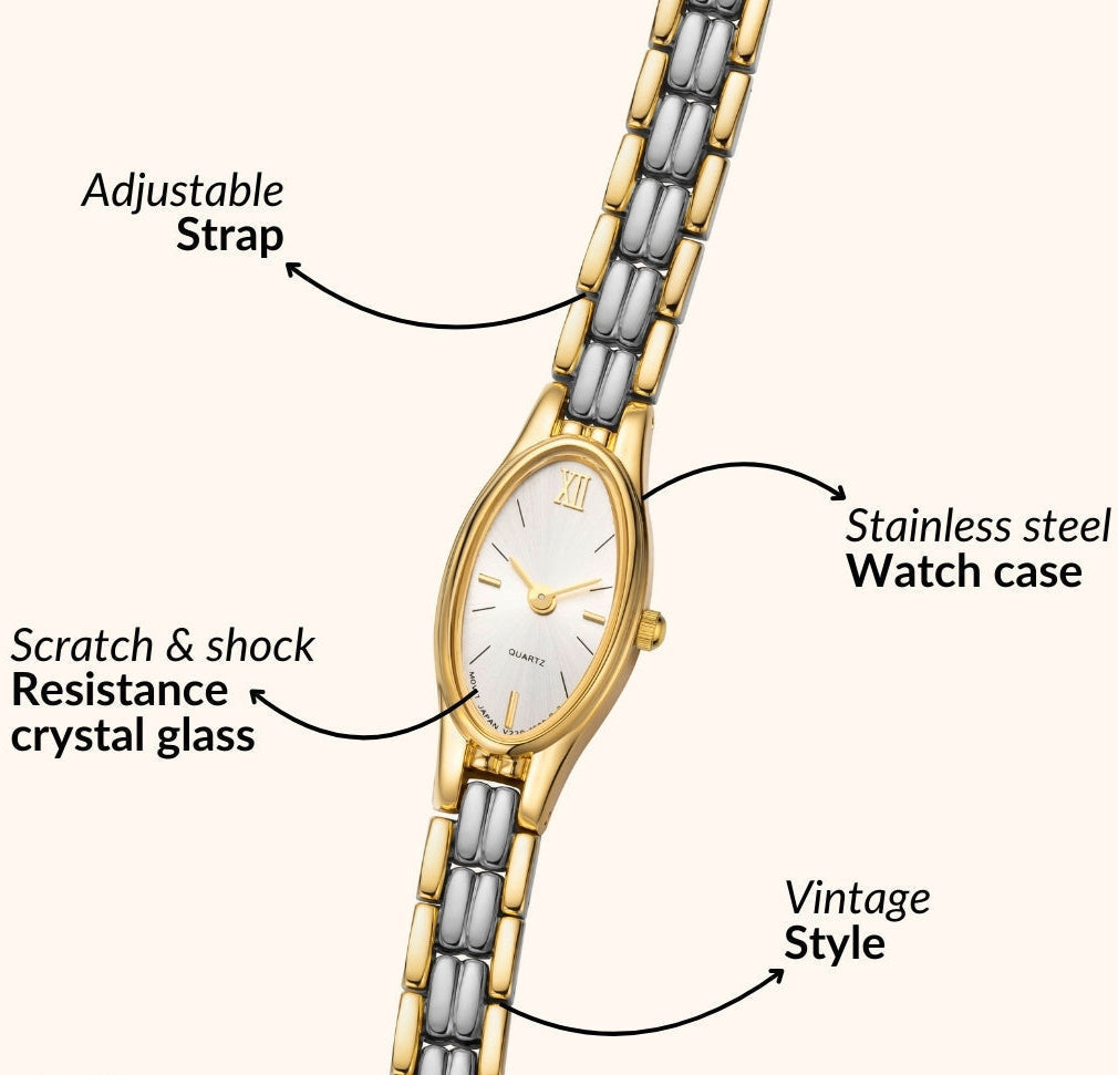 Tvåfärgad armbandsklocka