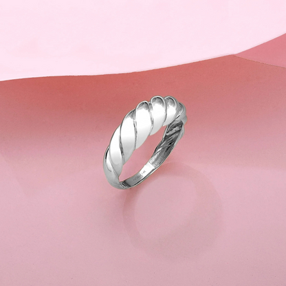 Croissantring | Vitt guld