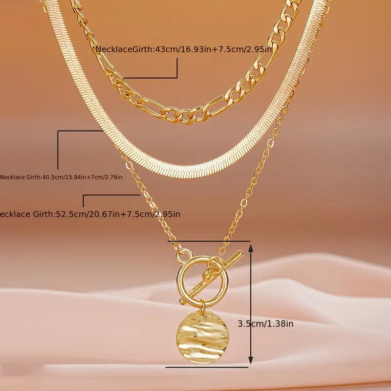 Savira Texturerat Mynt Halsband | Guld