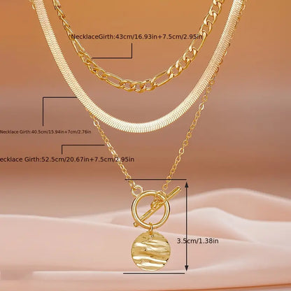 Savira Texturerat Mynt Halsband | Guld