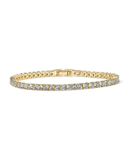 Gyllene tennisarmband prydt med briljanta kristaller 