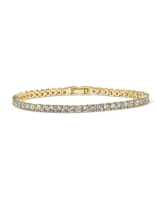 Gyllene tennisarmband prydt med briljanta kristaller 