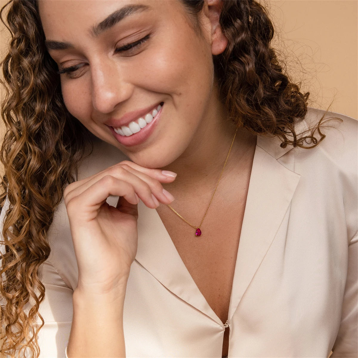 Teardrop Birthstone Necklace