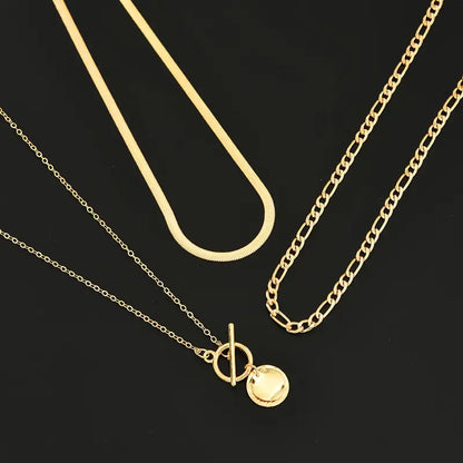 Savira Texturerat Mynt Halsband | Guld