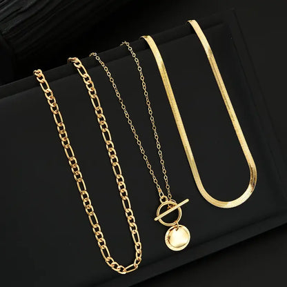 Savira Texturerat Mynt Halsband | Guld
