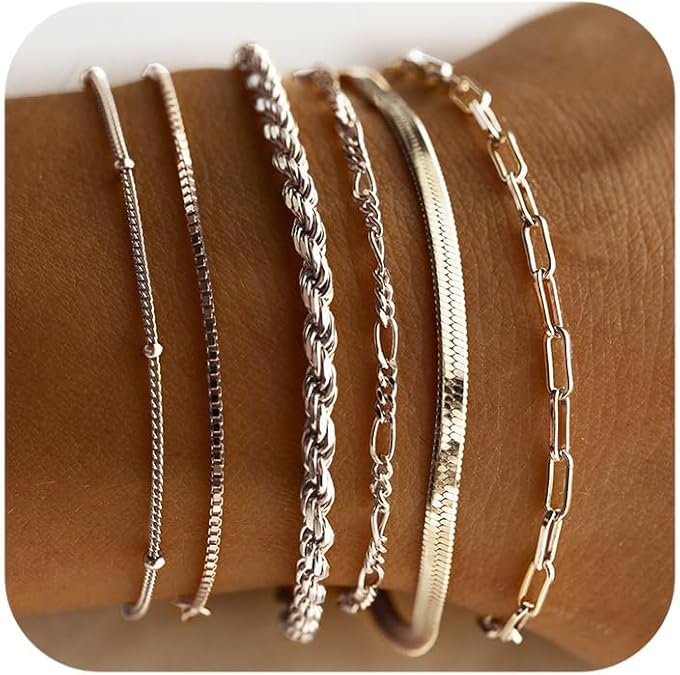 Isabella Vernetta armbandsset | Vitt guld