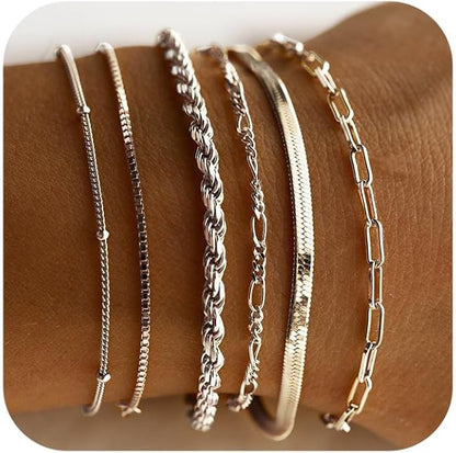 Isabella Vernetta armbandsset | Vitt guld