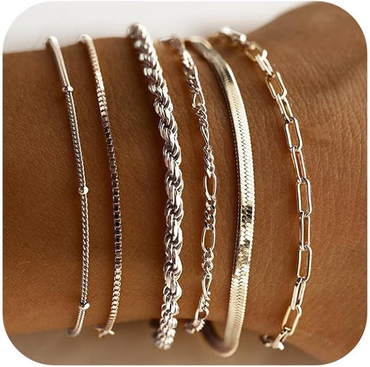 Isabella Vernetta armbandsset | Vitt guld