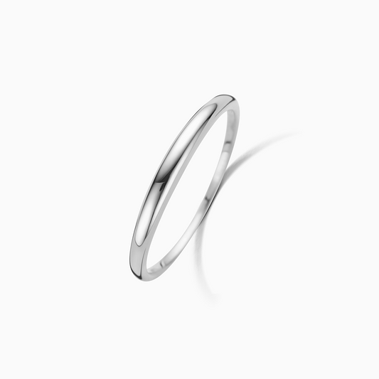 Smal kupolring | Vitt guld