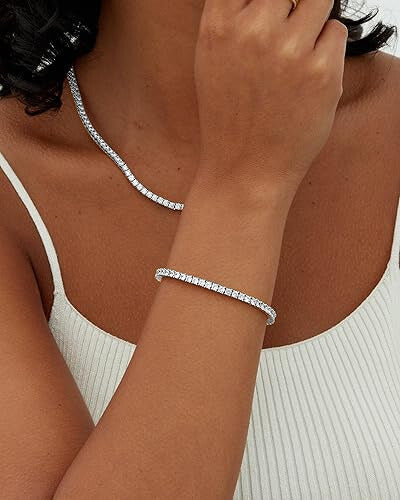 Moissanit tennisarmband | Vitt guld