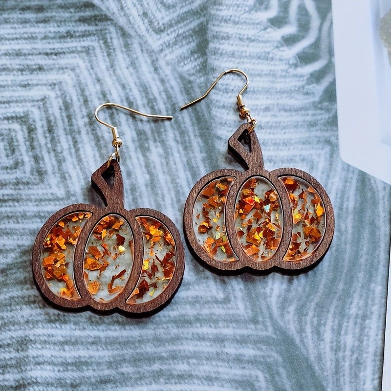 Bergqvist™ | Wooden Pumpkin Earrings