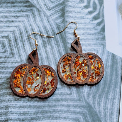 Bergqvist™ | Wooden Pumpkin Earrings