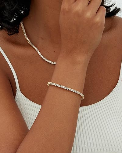 Moissanit tennisarmband | Guld 