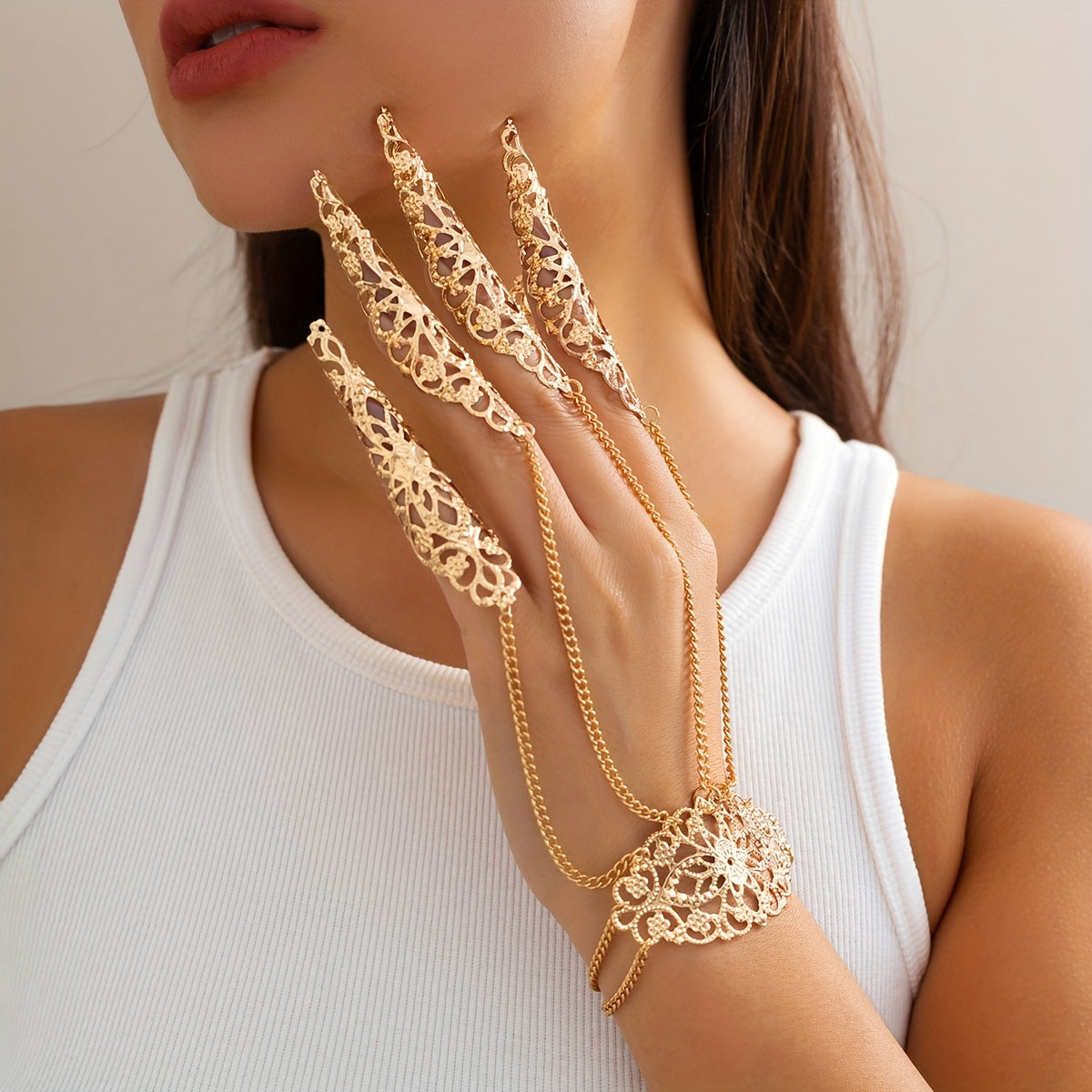 Bergqvist™ | Golden Gothic Lace Hand Bracelet
