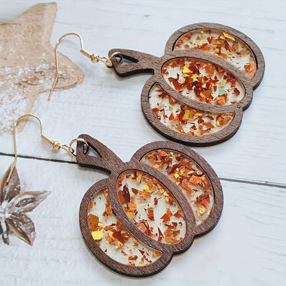 Bergqvist™ | Wooden Pumpkin Earrings