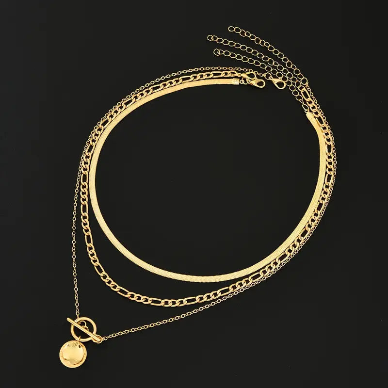 Savira Texturerat Mynt Halsband | Guld