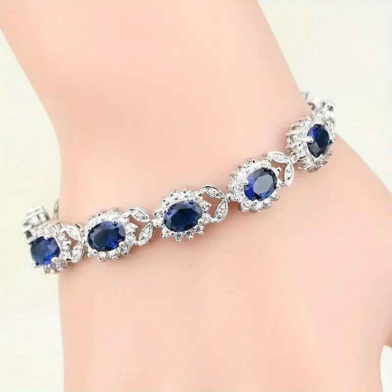 Elegant charm safirarmband