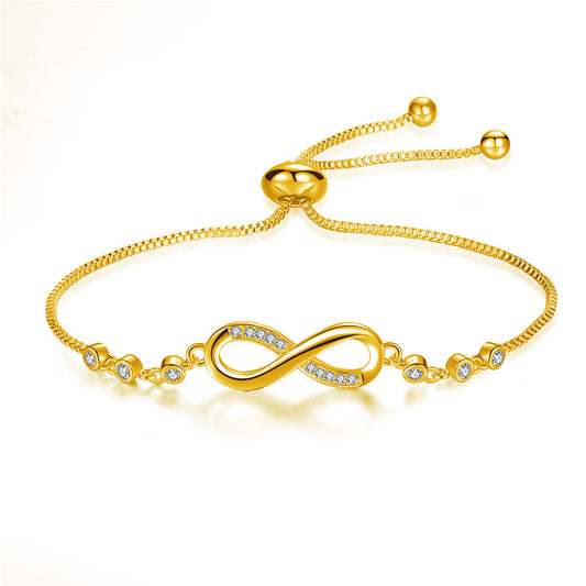 Justerbart silverarmband med oändlighetssymbol 