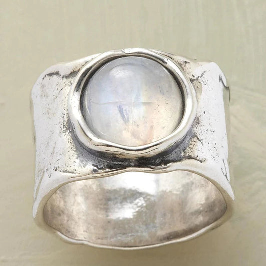 Silver månstensring