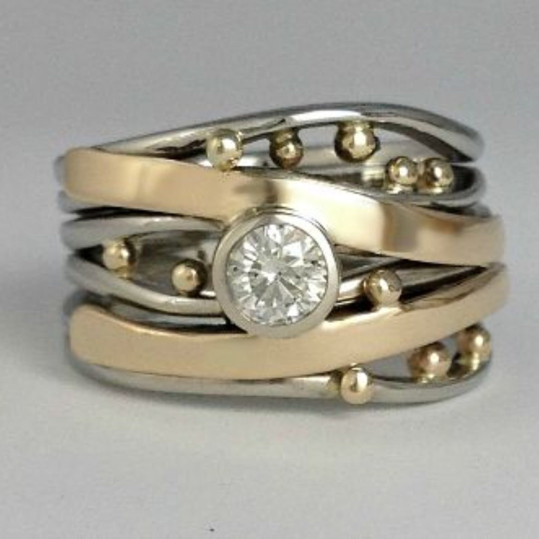 Royal - Vintage guldinfälld zirkoniaring 