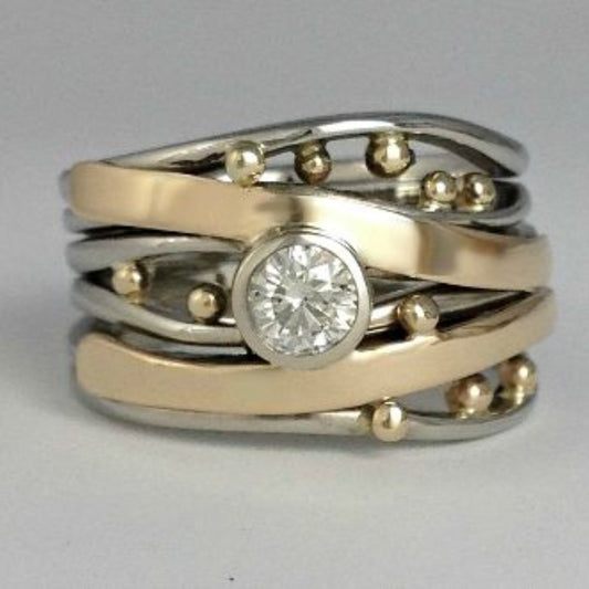 Royal - Vintage guldinfälld zirkoniaring 