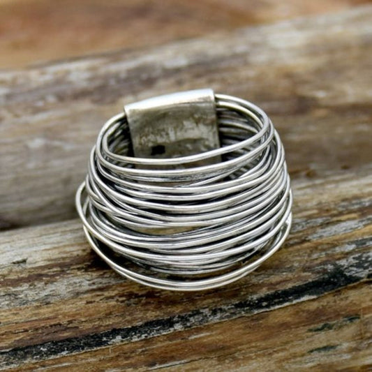Vintage silverring i lager