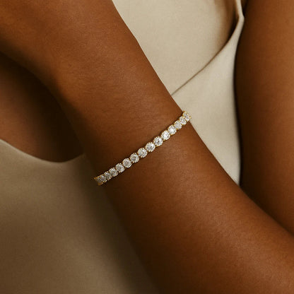 Moissanit tennisarmband | Guld 