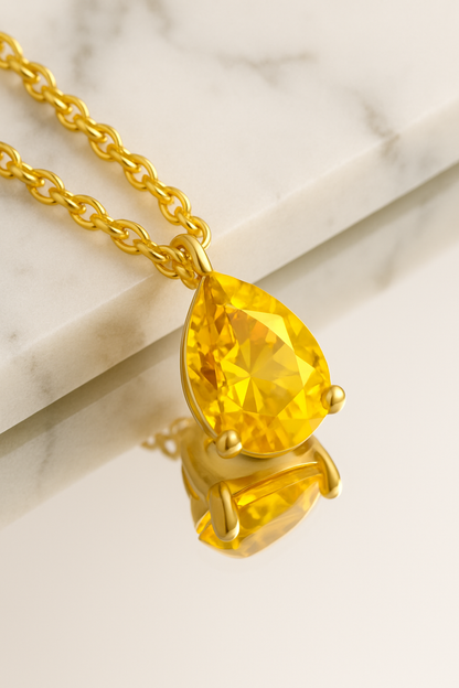 Teardrop Birthstone Necklace