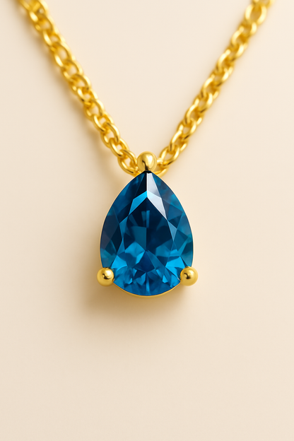 Teardrop Birthstone Necklace