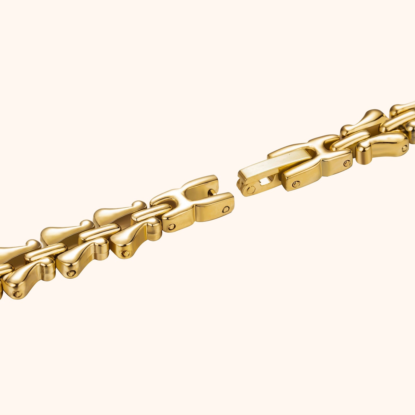 Guldfärgad hexagonarmbandsklocka