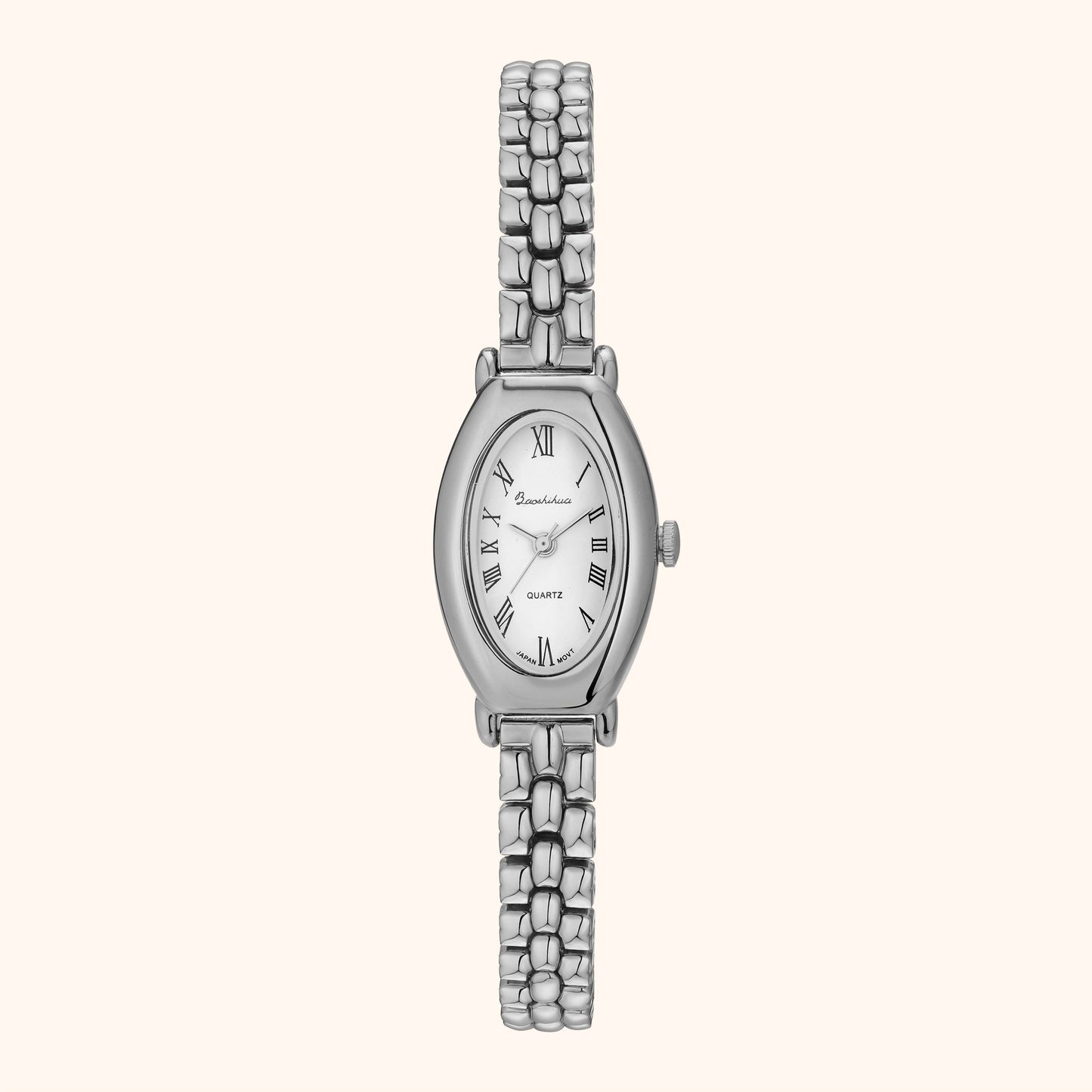 Klassisk minimalistisk silverklocka