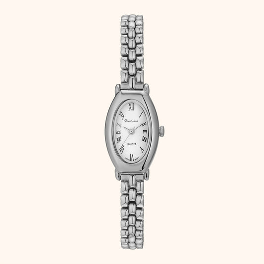 Klassisk minimalistisk silverklocka
